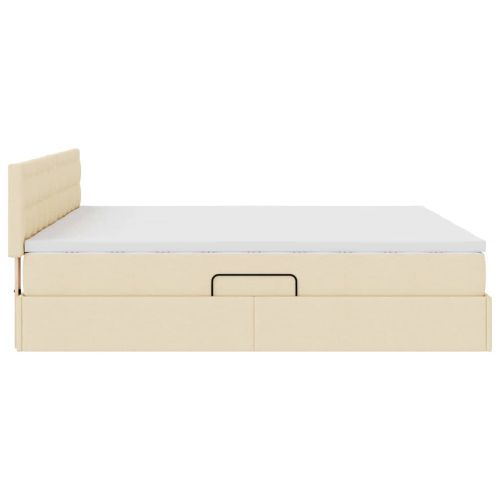 Легло с място за съхранение Кремав 200 x 200 cm Изкуствена