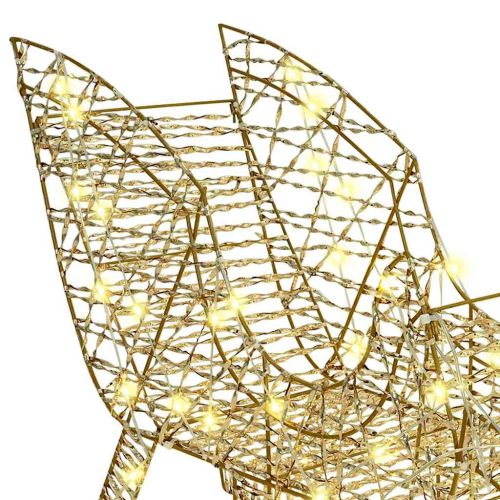 Дядо Коледа, който дърпа шейна Топло бяло 70 x 26 x 129 см PET