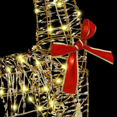 Дядо Коледа, който дърпа шейна Топло бяло 70 x 26 x 129 см PET