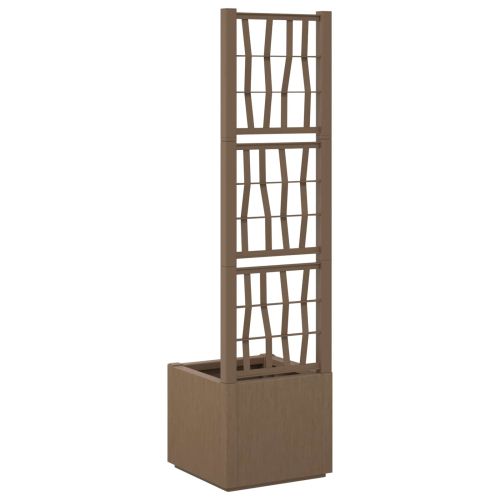 Градинска саксия с решетка Кафяво 36 x 36 x 140 см Полипропилен