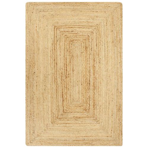 Ръчно тъкан килим от юта, естествен цвят, 80x160 см