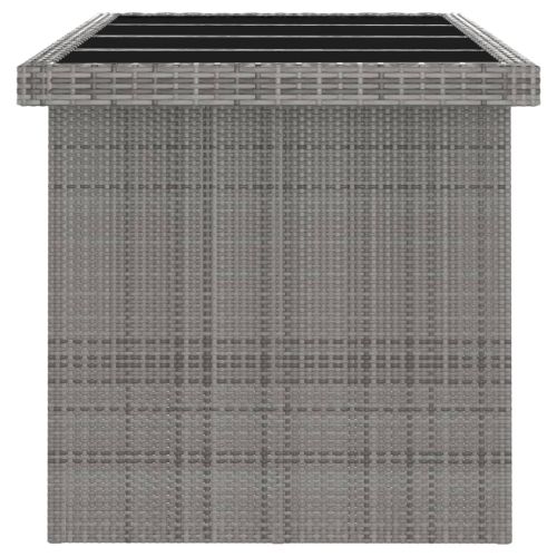 Външен трапезен комплект от 7 части с възглавници полиратан сив