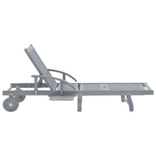 Градински шезлонг с шалте, акациево дърво масив