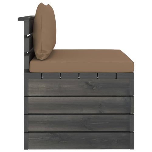 Градински мебели от палети 2 части с възглавници бор масив