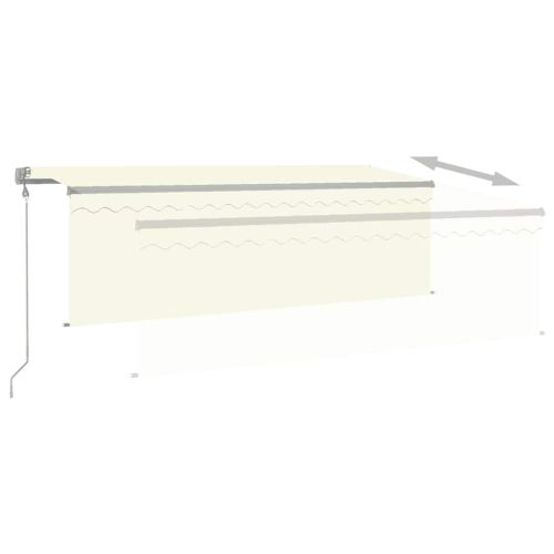 Автоматично прибиращ се сенник с щора, 4x3 м, кремав
