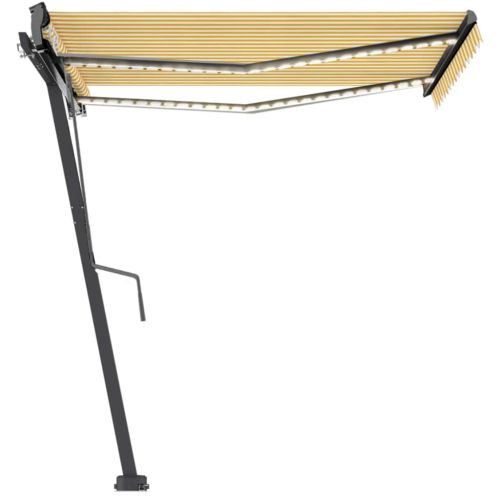 Свободностояща автоматична тента, 300x250 см, жълто/бяло