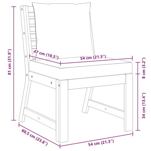 Модулен среден диван, кремави възглавници, акациево дърво масив