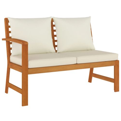 Градински трапезен комплект 7 части с възглавници акация масив