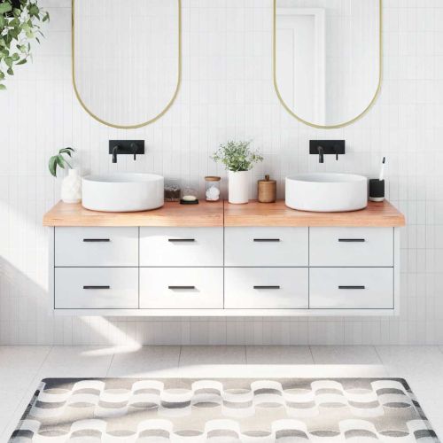 Плот за баня светлокафяв 180x50x(2-6) см обработено дърво масив