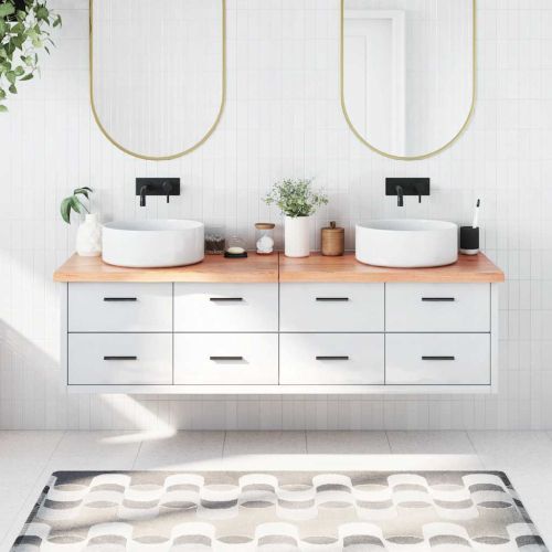 Плот за баня светлокафяв 180x60x(2-4) см обработено дърво масив