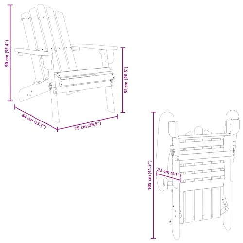 Градински стол "Адирондак", акациево дърво масив