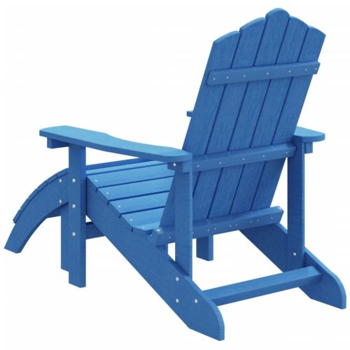 Градински стол Adirondack с табуретка, HDPE, аква синьо