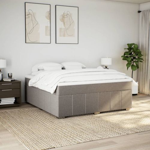 Боксспринг легло с матрак, таупе, 180x200 см, плат