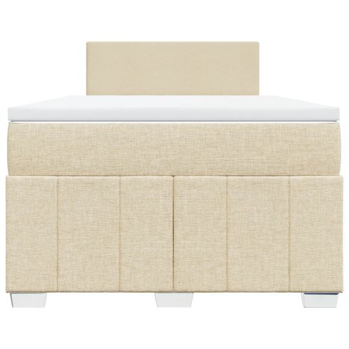 Боксспринг легло с матрак, кремаво, 120x200 см, плат