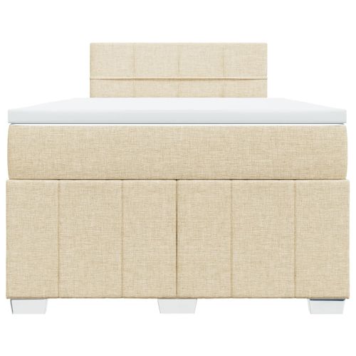 Боксспринг легло с матрак, кремаво, 120x200 см, плат