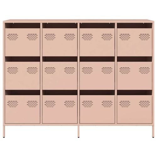 Бюфет, розов, 135x39x103,5 см, студеновалцувана стомана