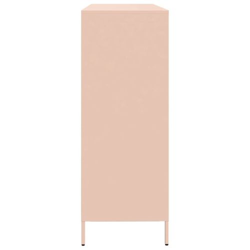 Бюфет, розов, 135x39x103,5 см, студеновалцувана стомана