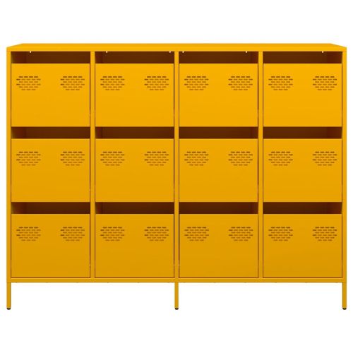 Бюфет, горчица жълто, 135x39x103,5см, студеновалцувана стомана