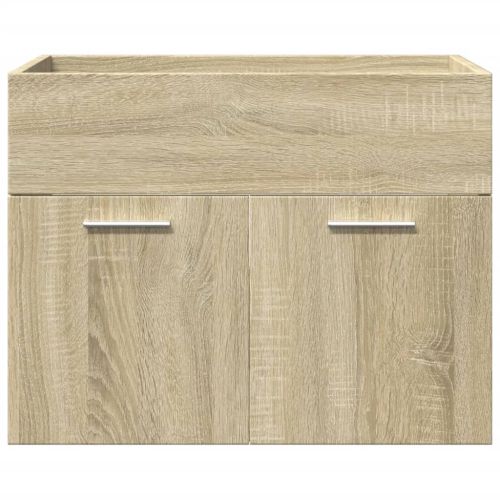 Комплект шкафове за баня от 4 части дъб сонома инженерно дърво