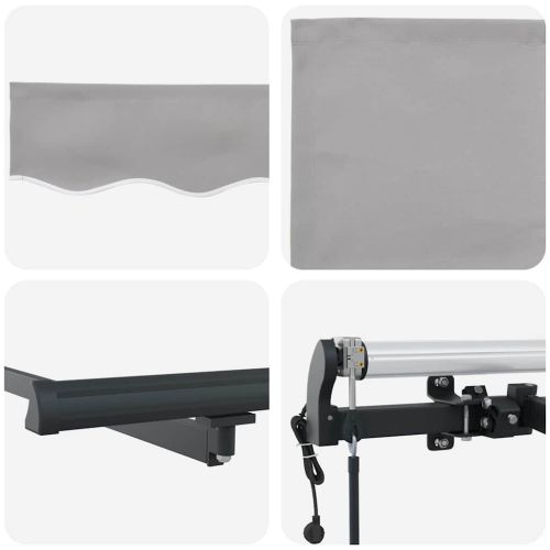 Сгъваем навес Светлосиво 400 × 300 cm Тъкан и алуминий