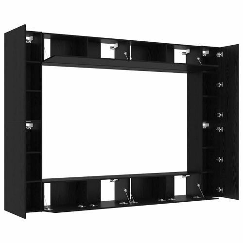 Комплект ТВ шкаф 8 pcs Черния дъб 100 x 30 x 30 cm