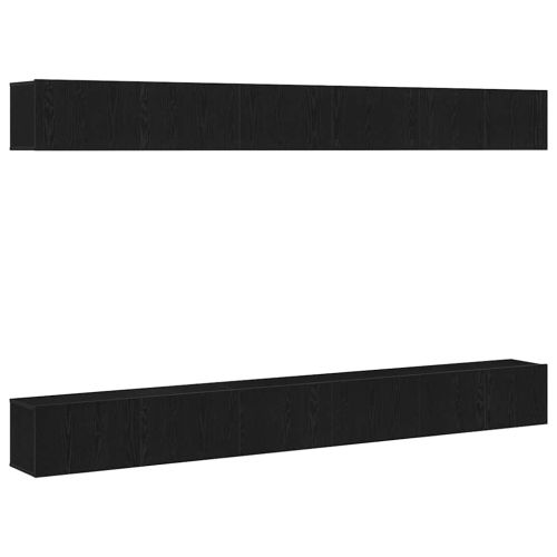 Комплект ТВ шкаф Монтиране на стена Черния дъб Инженерно дърво