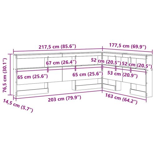 Табла за съхранение с рафт Старо дърво 160 cm Инженерно дърво