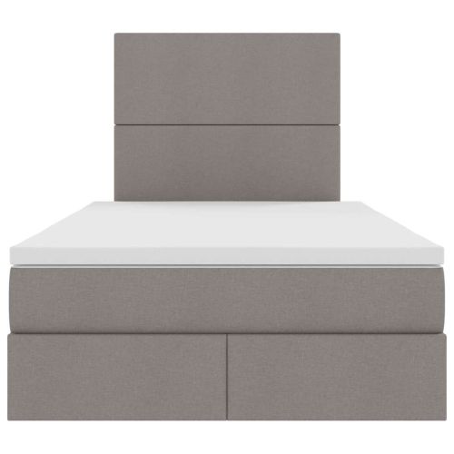Легло с място за съхранение и LED Таупе 120 x 190 cm Полиестер