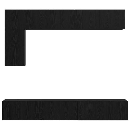 Комплект ТВ шкаф 6 pcs Черния дъб Инженерно дърво