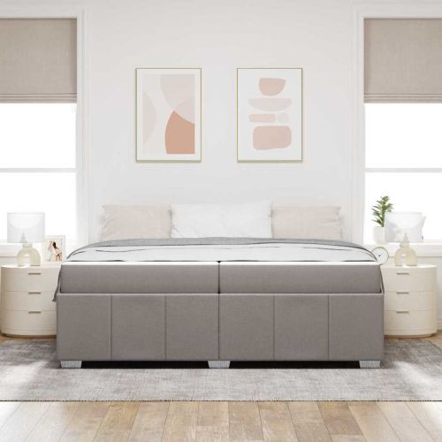 Рамка за легло с матрак Таупе 200 x 200 cm текстил