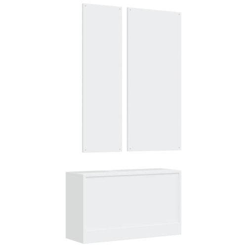 3-в-1 портманто, бял, инженерно дърво