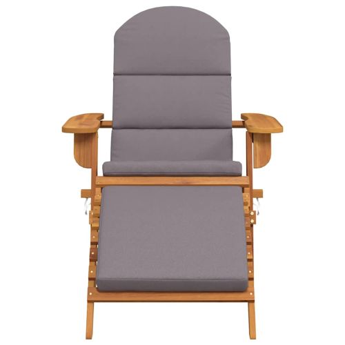 Градински стол Адирондак с опора за крака, акациево дърво масив