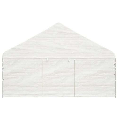 Навес с покрив бял 5,88x2,23x3,75 м полиетилен