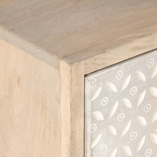 Нощно шкафче, 40x30x50 см, мангово дърво масив и желязо