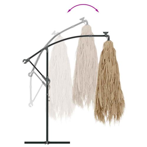 Градински чадър със стоманен прът, кафяв, 246x246x230 см