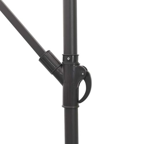 Градински чадър със стоманен прът, кафяв, 246x246x230 см