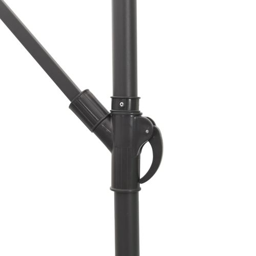 Градински чадър със стоманен прът, кафяв 290x290x238 см