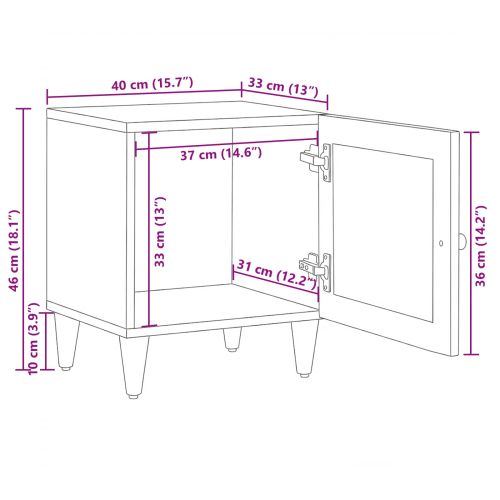 Нощен шкаф 2 pcs Естествен 40 x 33 x 46 см