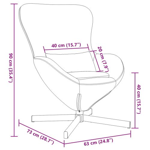 Стол яйце Черно 63 x 73 x 90 см Кадифе