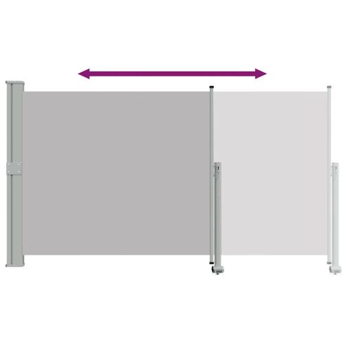 Прибираща се дворна странична тента, 140х300 см, сива