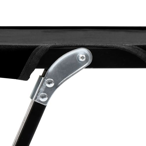 Двуместен сгъваем шезлонг, черен, стомана