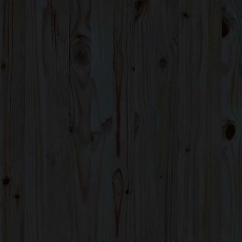 Градински лаундж комплект, 3 части, черен, бор масив