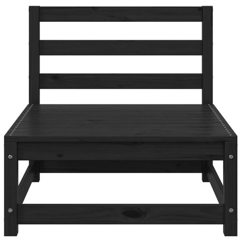 Градински среден диван с възглавници антрацит, борово дърво