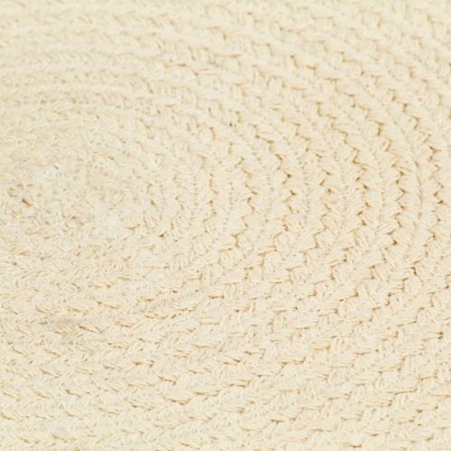 Подложки за хранене, 6 бр, естествен цвят, 38 см, кръгли, памук