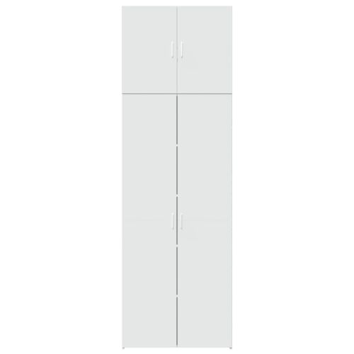 Висок шкаф, бял, 80x42,5x249 см, инженерно дърво
