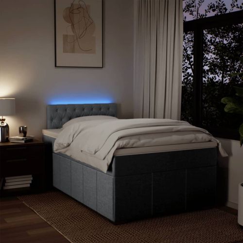 Боксспринг легло с матрак, светлосиво, 120x200 см, плат