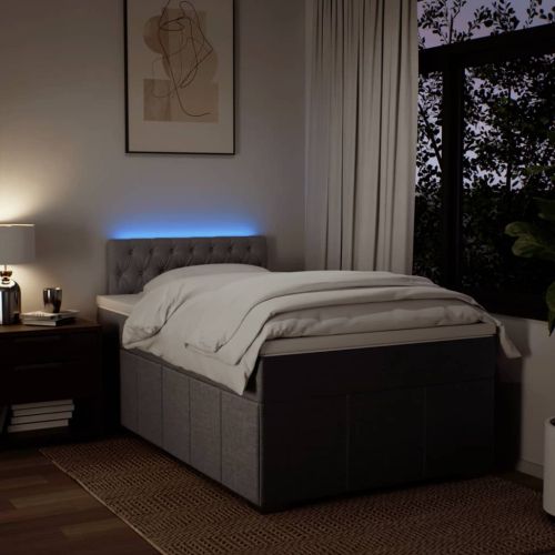 Боксспринг легло с матрак, таупе, 120x200 см, плат