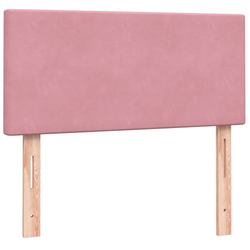 Боксспринг легло с матрак и LED, розово, 80x220 cm, кадифе