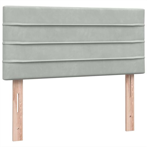 Боксспринг легло с матрак и LED, светлосиво, 80x220 см, кадифе