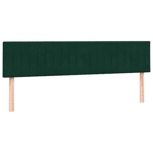 Боксспринг легло с матрак и LED, тъмнозелено, 180x220 см, кадифе